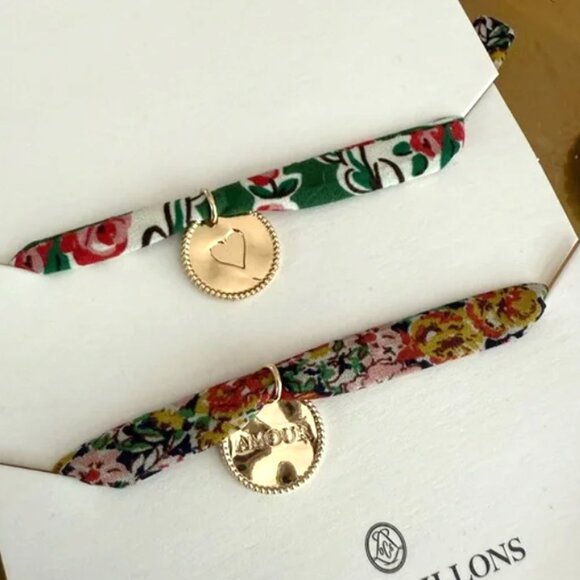 NEW Sezane Floral Fabric Bracelets - Picture 2 of 4